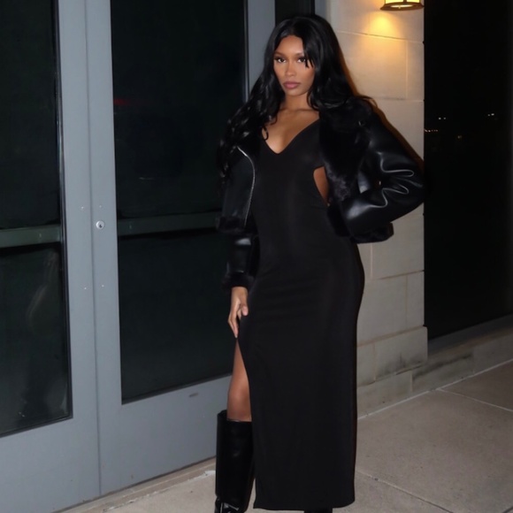 Black Open Back Dress - Picture 1 of 4